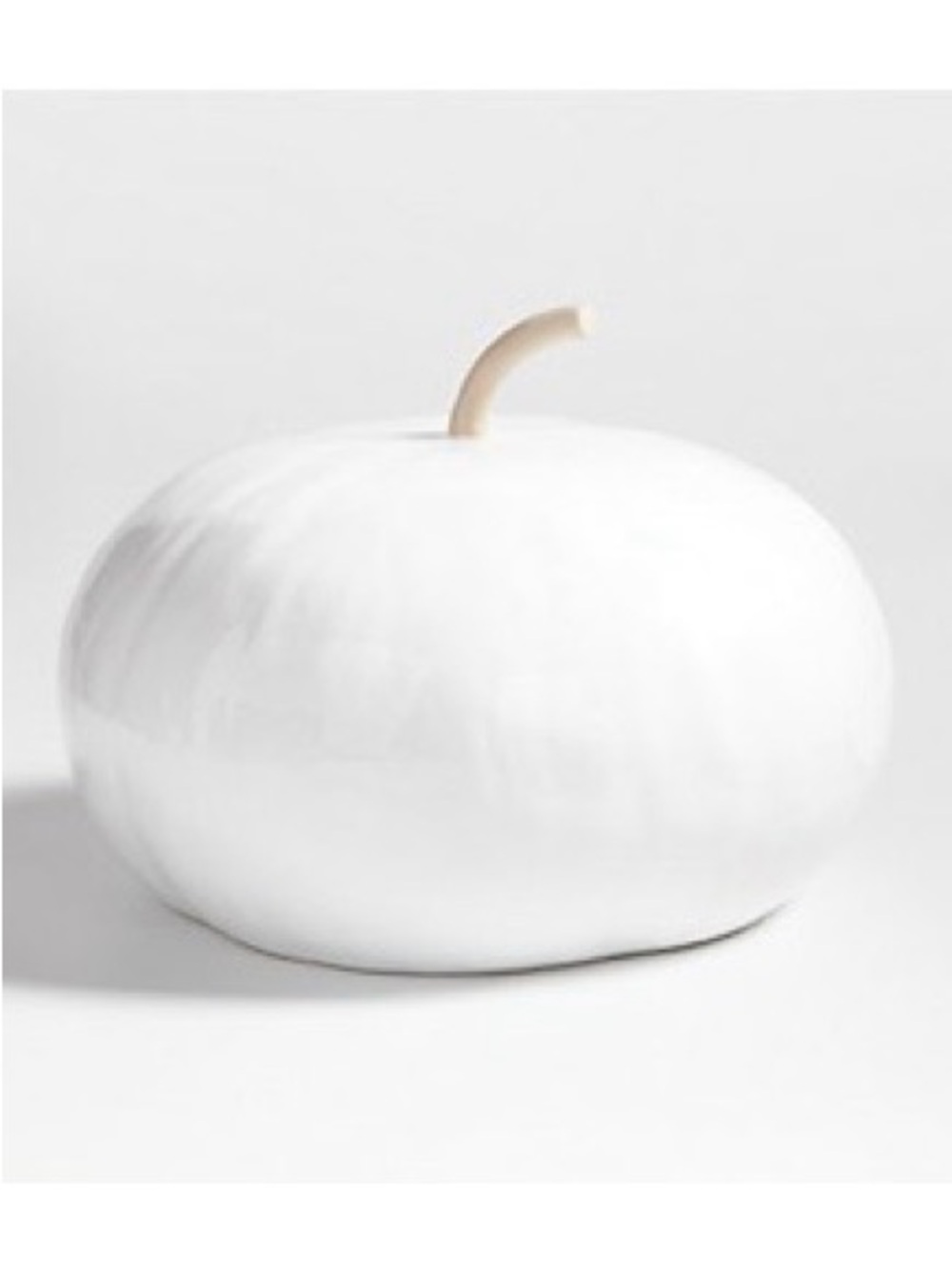 New! Crate&Barrel Round White Ceramic Pumpkin Figurine LARGE